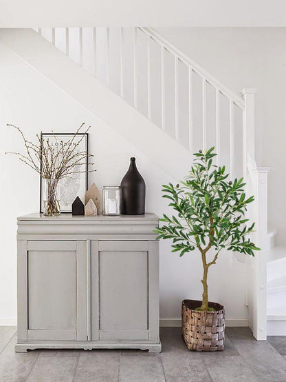 Künstlicher Olivenbaum 120cm groß Kunstpflanze Deko Zimmer Schlafzimmer Outdoor