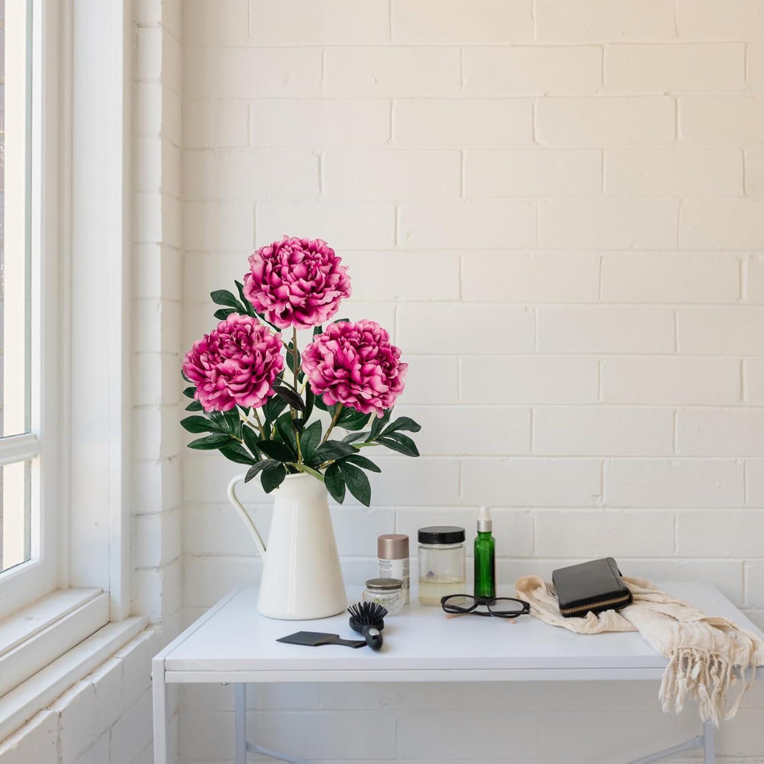 3PCS 74CM Künstliche Pfingstrosen Stiel Kunstblumen Bouquet Braut Hochzeit