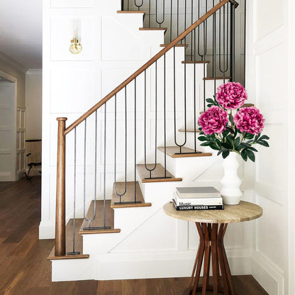 Künstliche Pfingstrosen Stiel 74CM Violett Vintage Blumen Bouquet Echt Touch