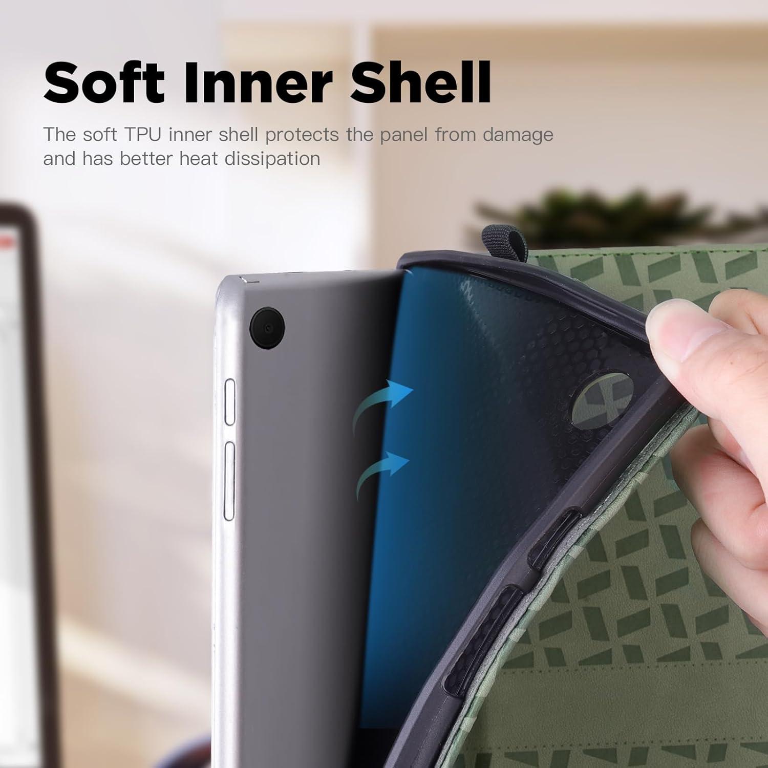 Rostsant Samsung Galaxy Tab A9+ 11 Zoll Hülle Grün Stand Stiftschlaufe