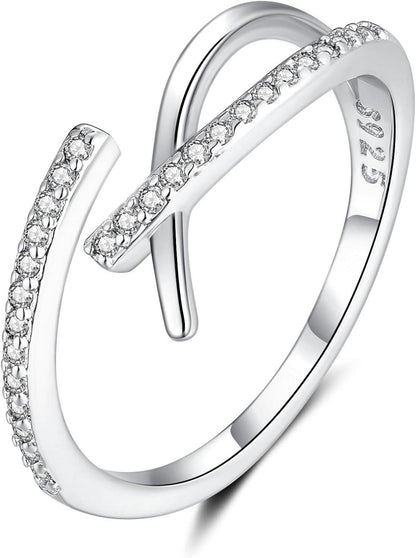 Verstellbarer Zirkonia Branch Ring 925 Silber Frauen Schmuck