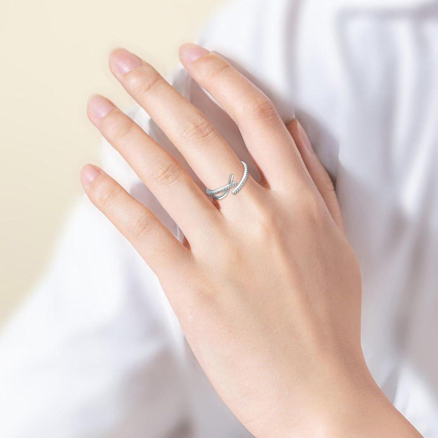 Verstellbarer Zirkonia Damenring 925er Silber, Branch Ring - Geschenk für Frau