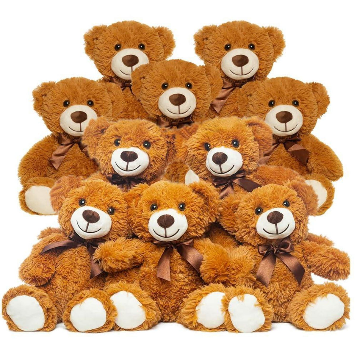 13,5 Zoll Teddybär Plüschtier – Braun, 10er Pack