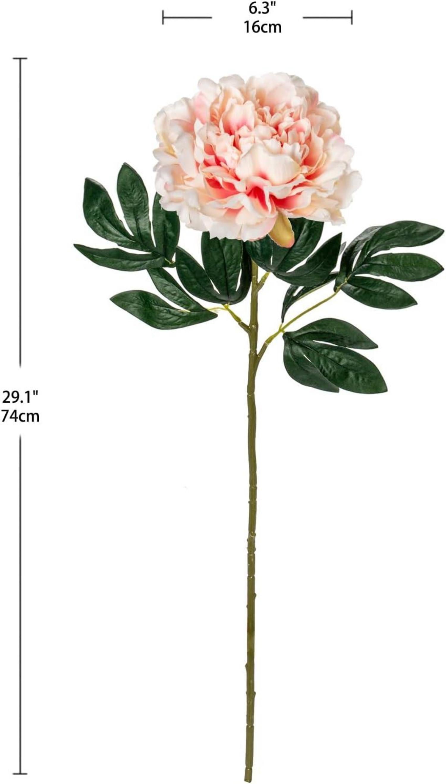 3er Set 74cm künstliche Peonies Stiele - Weiße & Rosa Rosen