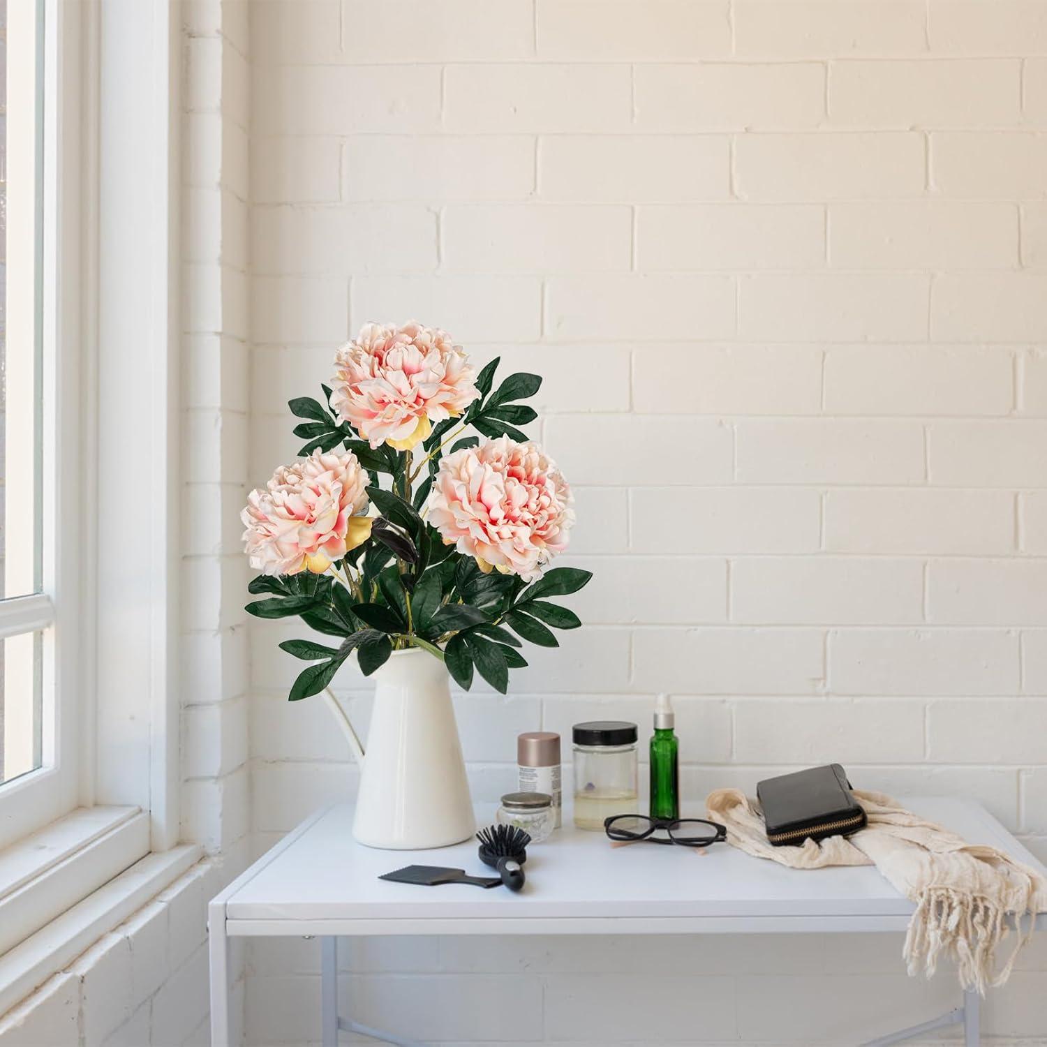 3PCS 74CM Künstliche Pfingstrosen Rosen Stiel Blumenstrauß Hochzeit Bouquet