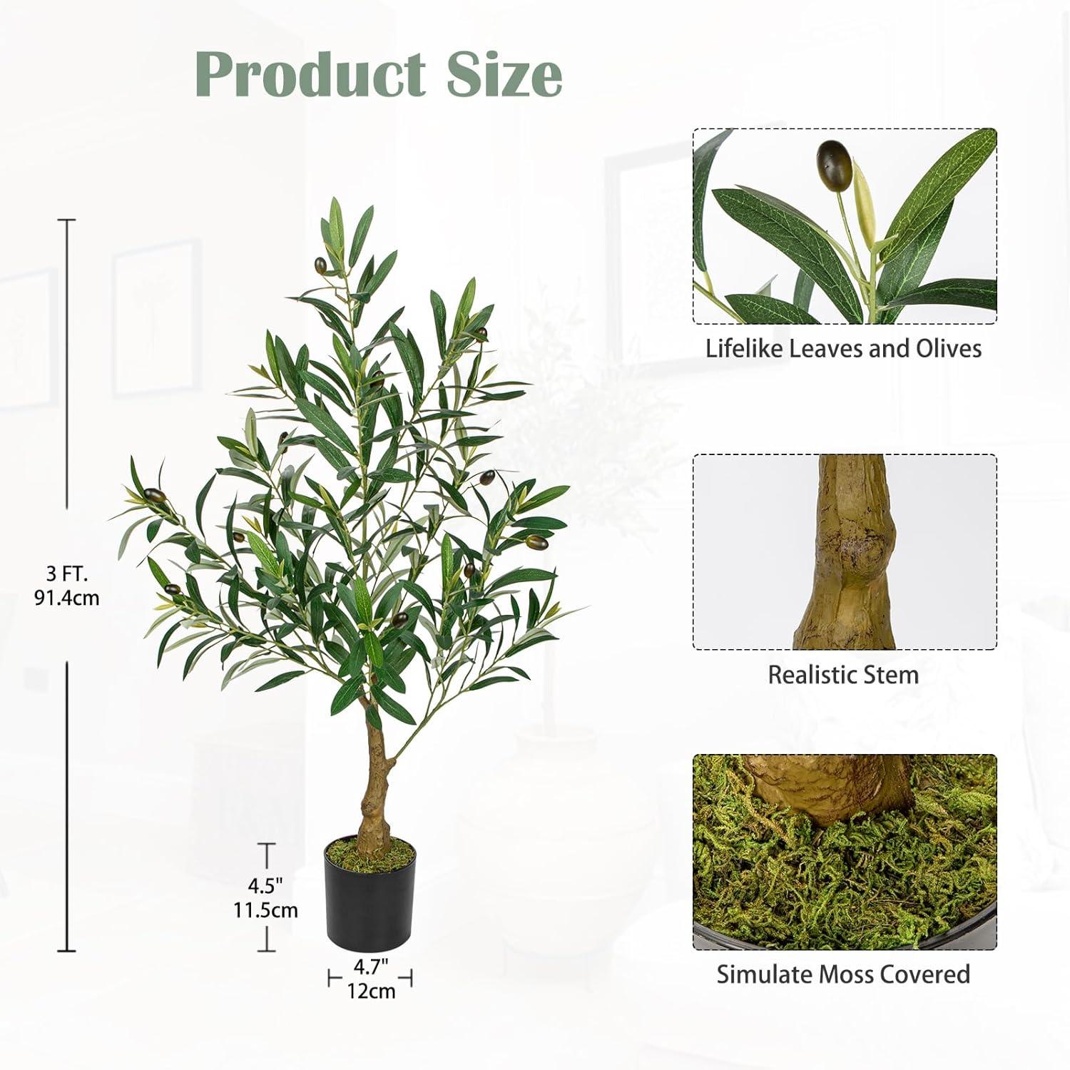 Künstlicher Olivenbaum groß 90cm für Innen- und