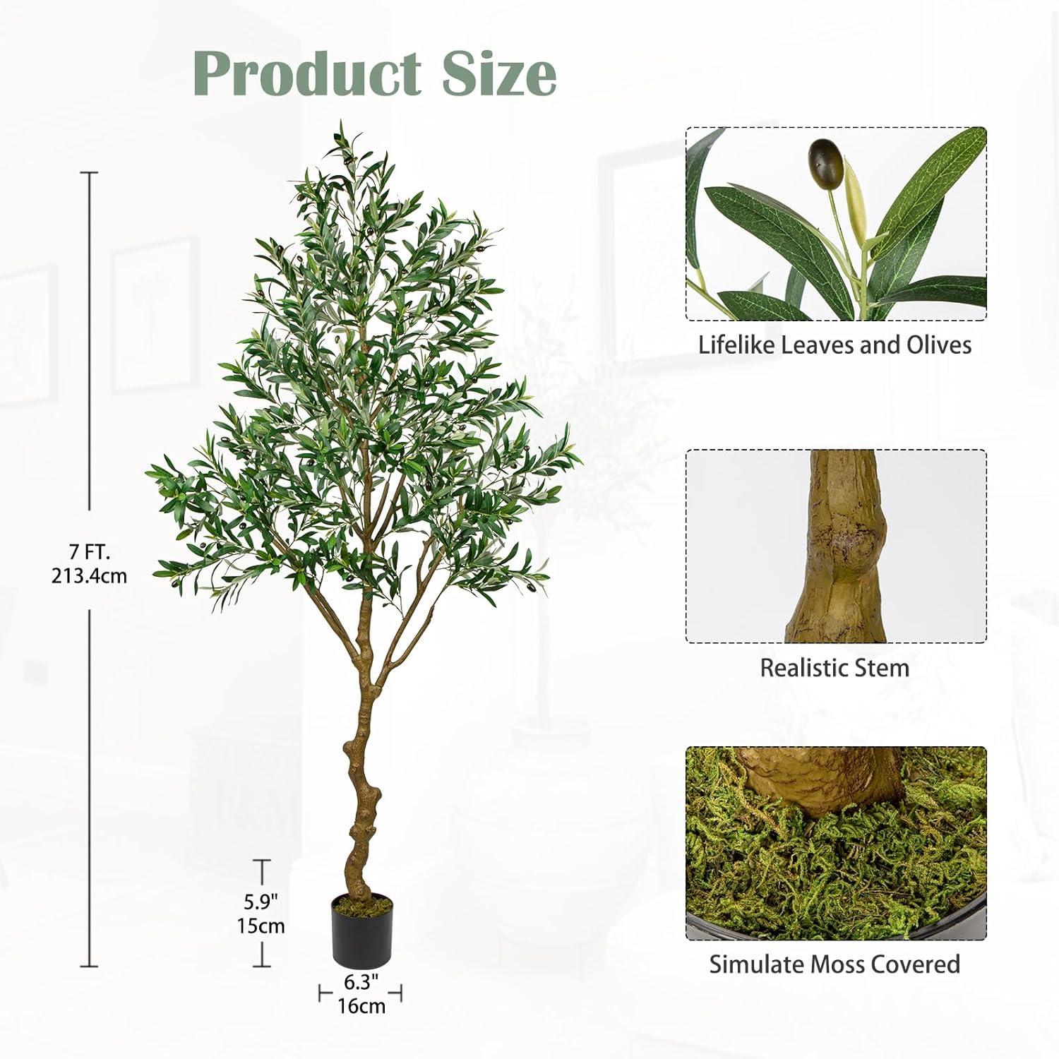 Künstlicher Olivenbaum 210cm groß für Home Decor und Garten