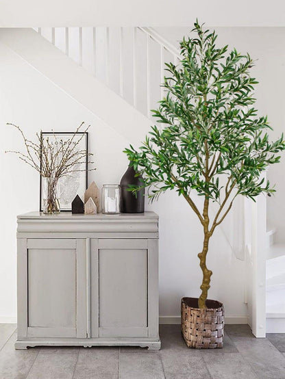 Künstlicher Olivenbaum 210cm groß Topf Deko Innen & Außen
