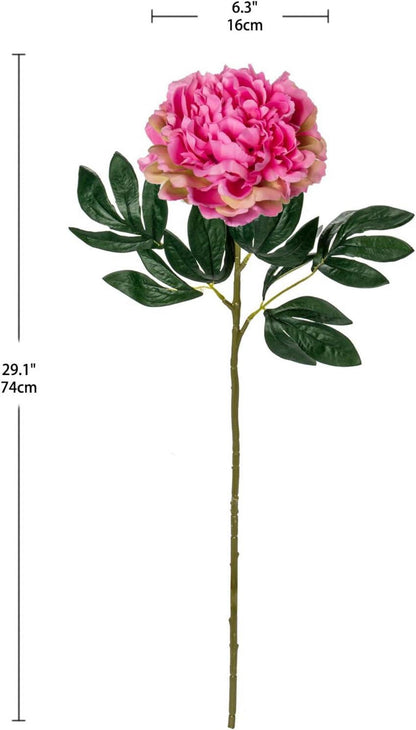3er Set 74cm Künstliche Pfingstrosen Stiel Rosen Blumen