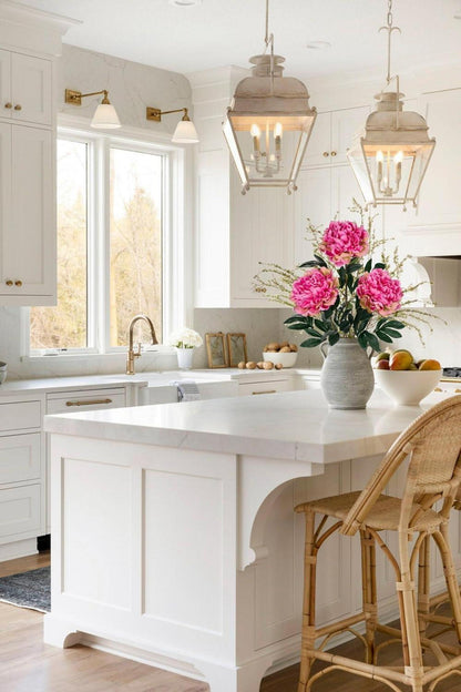 Künstliche Pfingstrosen Stiel 74cm 3er Set Vintage Bouquet