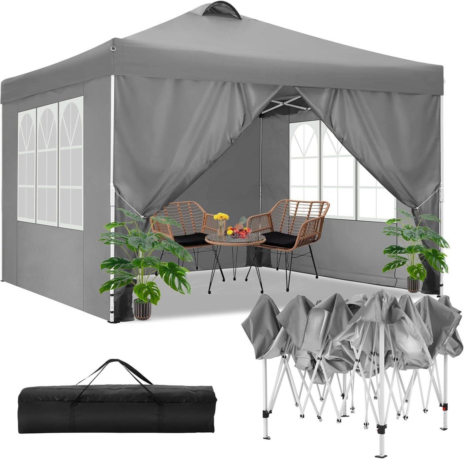 Wasserdichter Faltpavillon 3x3m Stabil Winterfest mit Entlüftung