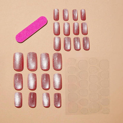 Cat Eye Nägel Zum Aufkleben – Pink French Press on Nails
