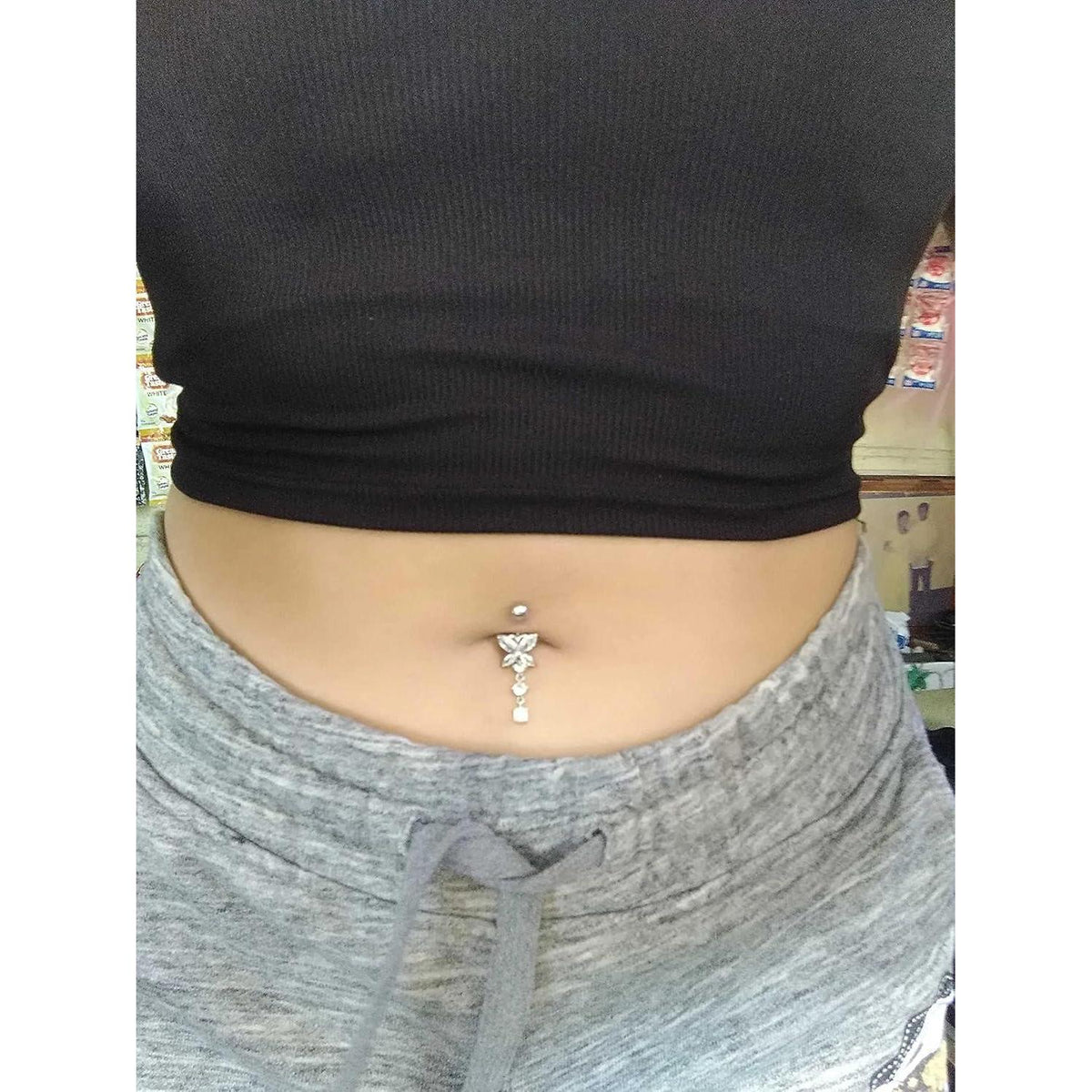 Bauchnabelpiercing 3er Set 10mm Chirurgenstahl Silber Gold Herz Schmetterling