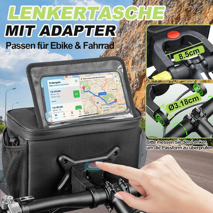 Lenkertasche Fahrrad E Bike 6L Vorne Wasserdicht Touchscreen