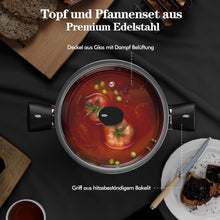 6-teiliges Edelstahl Pfannen- und Topfset für alle Herdarten