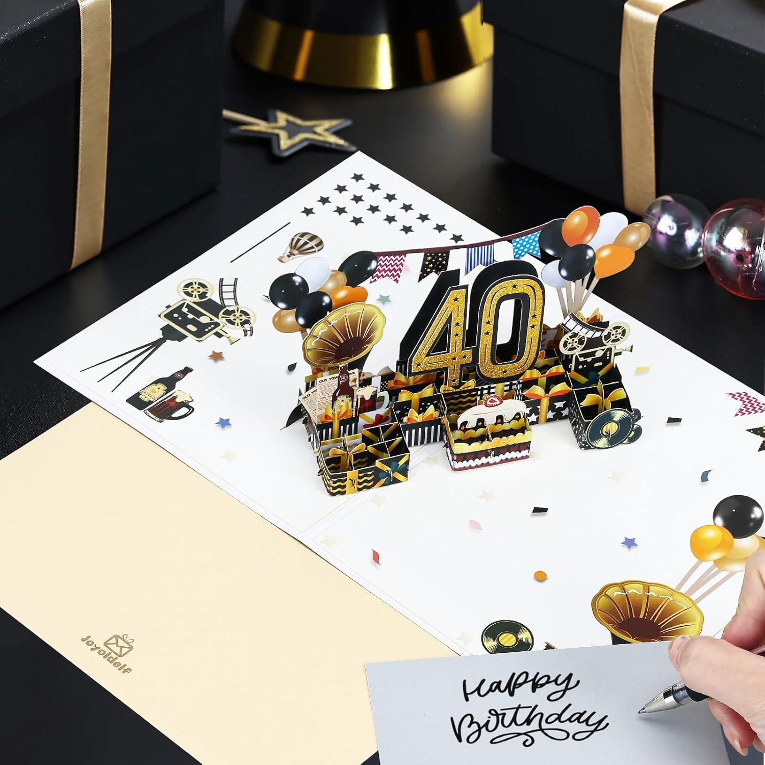 40. Geburtstagskarte 1984 Jahrgang, Pop Up Grußkarte, Retro-Stil mit Umschlag