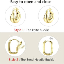 9 Paar Gold Creolen Ohrringe Set 14K vergoldet Hypoallergen