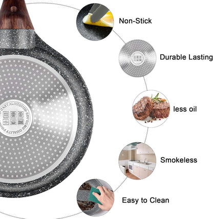 RIOVARM 28cm Induktion Bratpfanne Antihaft Pfanne mit Deckel