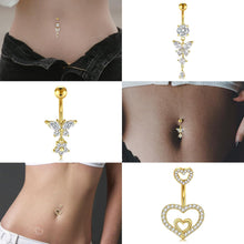 3er Set NIUSIMAN Bauchnabelpiercing 14G Silber Gold