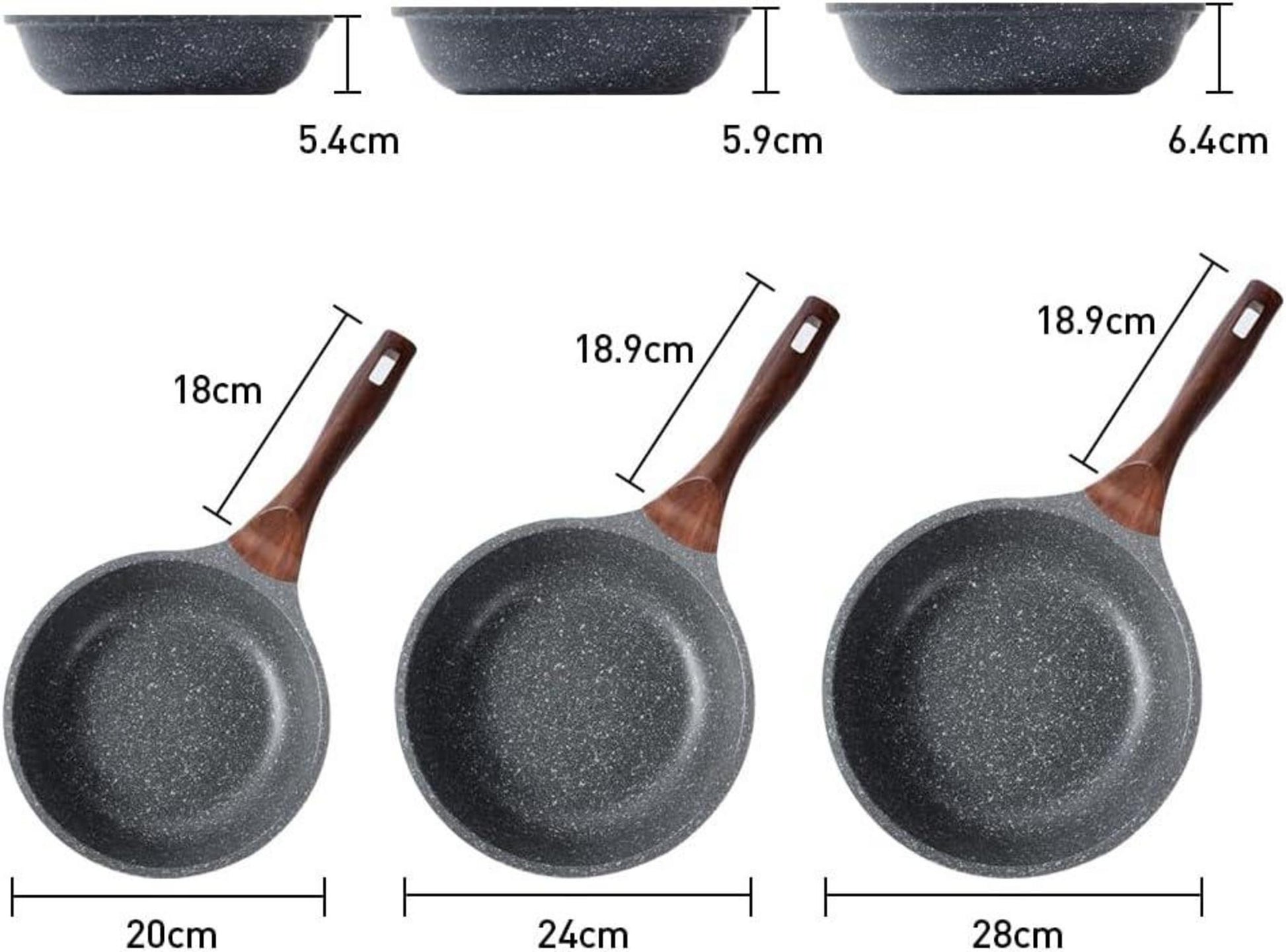 24cm Induktion Bratpfanne mit Granit Antihaftbeschichtung