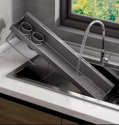 Gewürzregal Küchenregal Wand ohne Bohren Organizer 80cm Grau