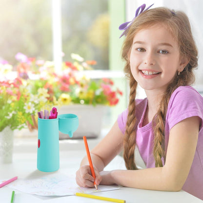 Kawaii Federmäppchen Weiches Silikon Cartoon Bleistifthalter Grün