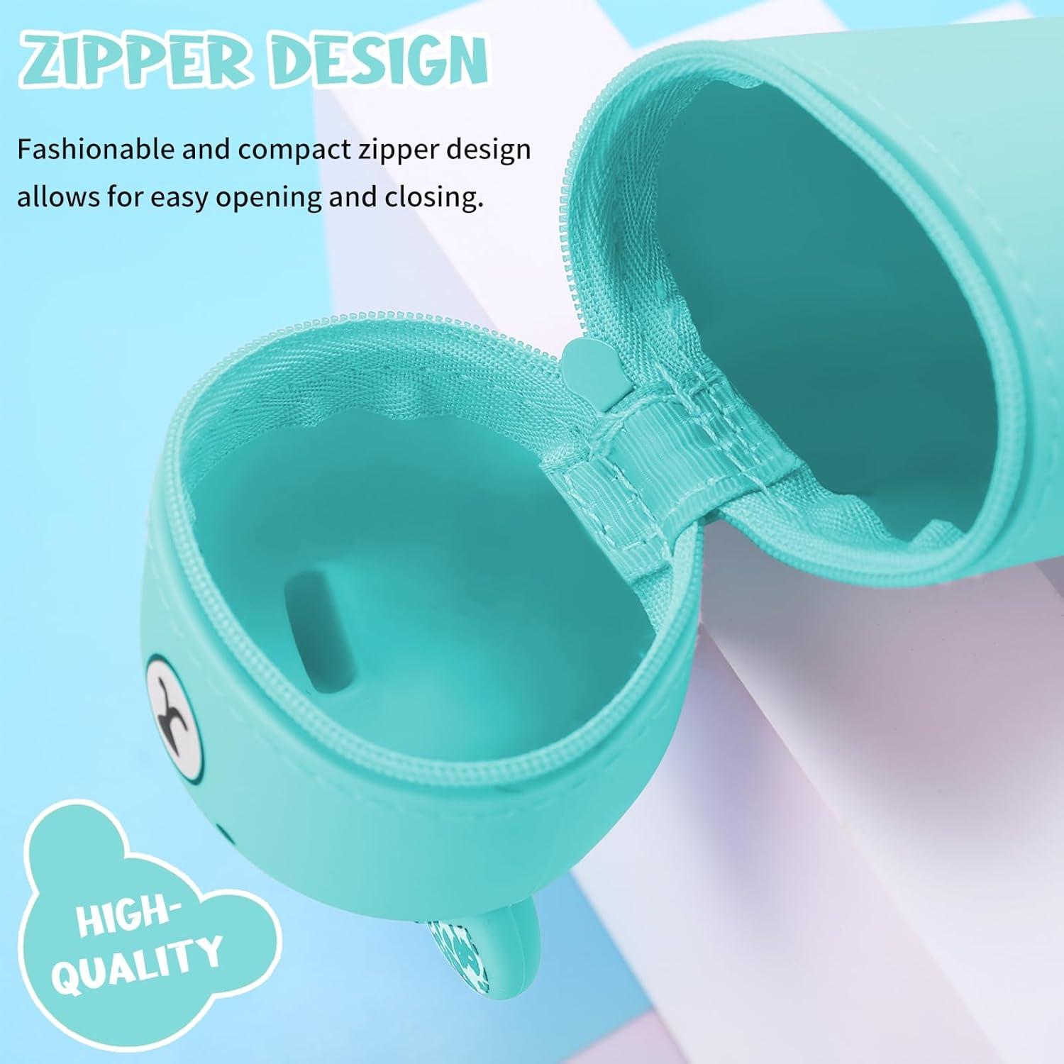 Niedliches Kawaii Silikon Federmäppchen Schlampermäppchen Stifteköcher, Grün