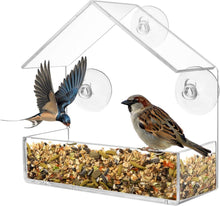 Transparentes Vogel-Fensterhaus mit Saugnäpfen, 15 x 15 x 6 cm