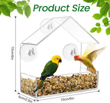 Transparentes Vogelhaus mit Saugnäpfen für Wildvögel 15x15x6
