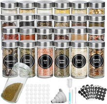 24er Set Gewürzgläser aus Glas mit Edelstahldeckeln 100ml