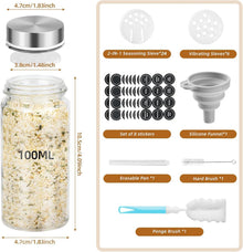 24 x 100ml Gewürzgläser aus Glas mit Edelstahldeckeln