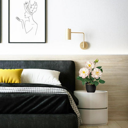 Künstliche Dekoblumen Kunstrosen Misty Rosa Höhe 28cm im Topf