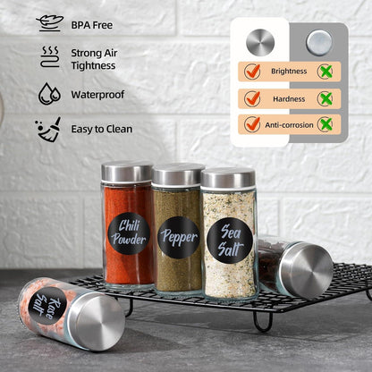 24er Set Gewürzgläser 120ml Glas Gewürzdosen Streueinsatz