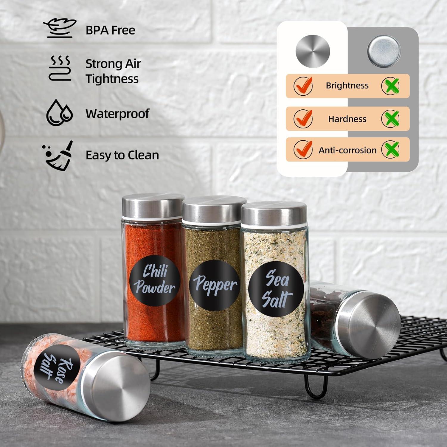 Gewürzgläser Set 12er 120ml Glas Streueinsatz Etiketten Trichter