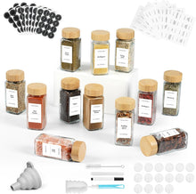 Gewürzgläser Set 12er 120ml mit Holzdeckel und Streueinsatz