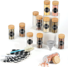 Gewürzgläser Set 12x 120ml mit Holzdeckel Streueinsatz