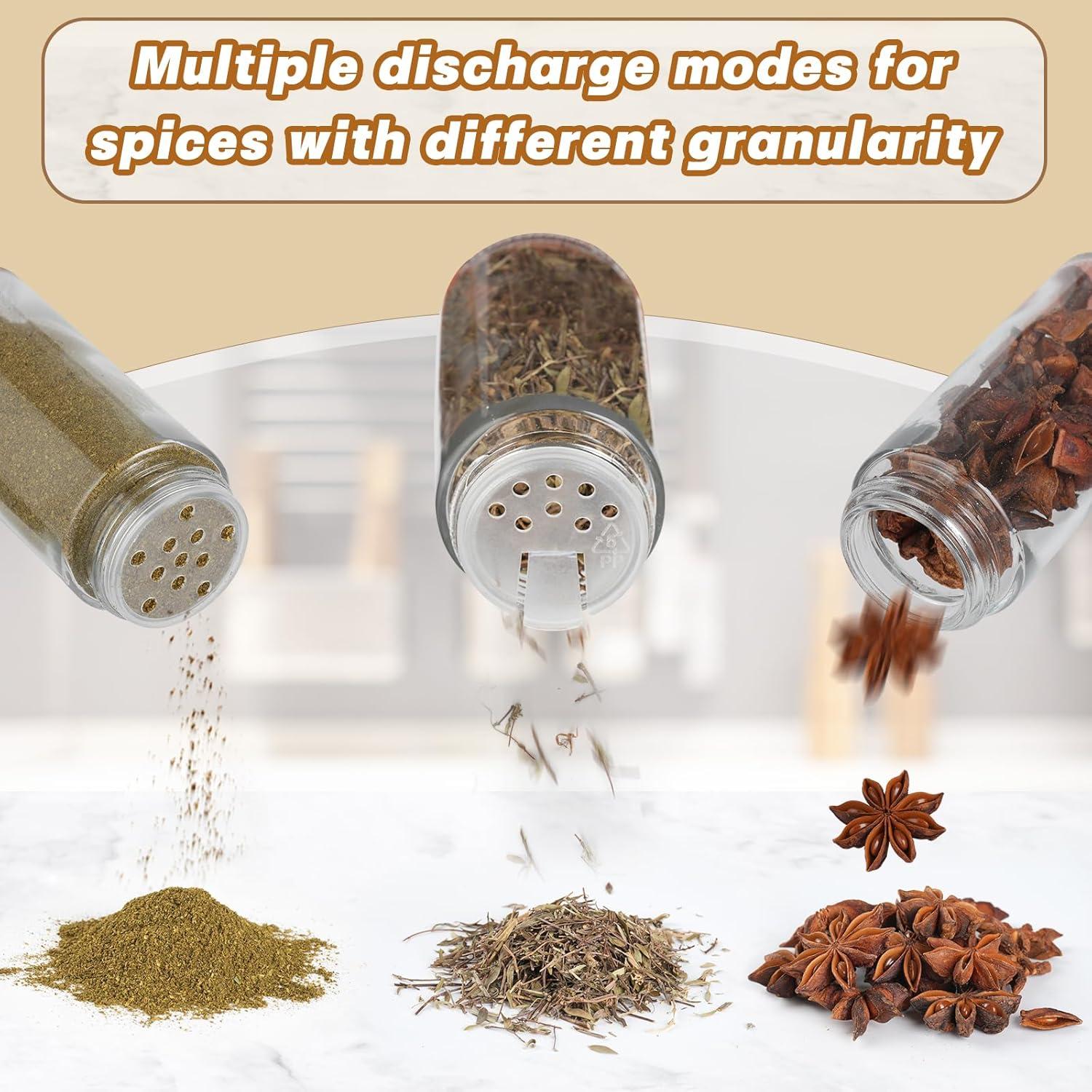 FRIBERG Gewürzgläser Set mit Holzdeckel 120ml - 12-teiliges Gewürzbehälter Organizer