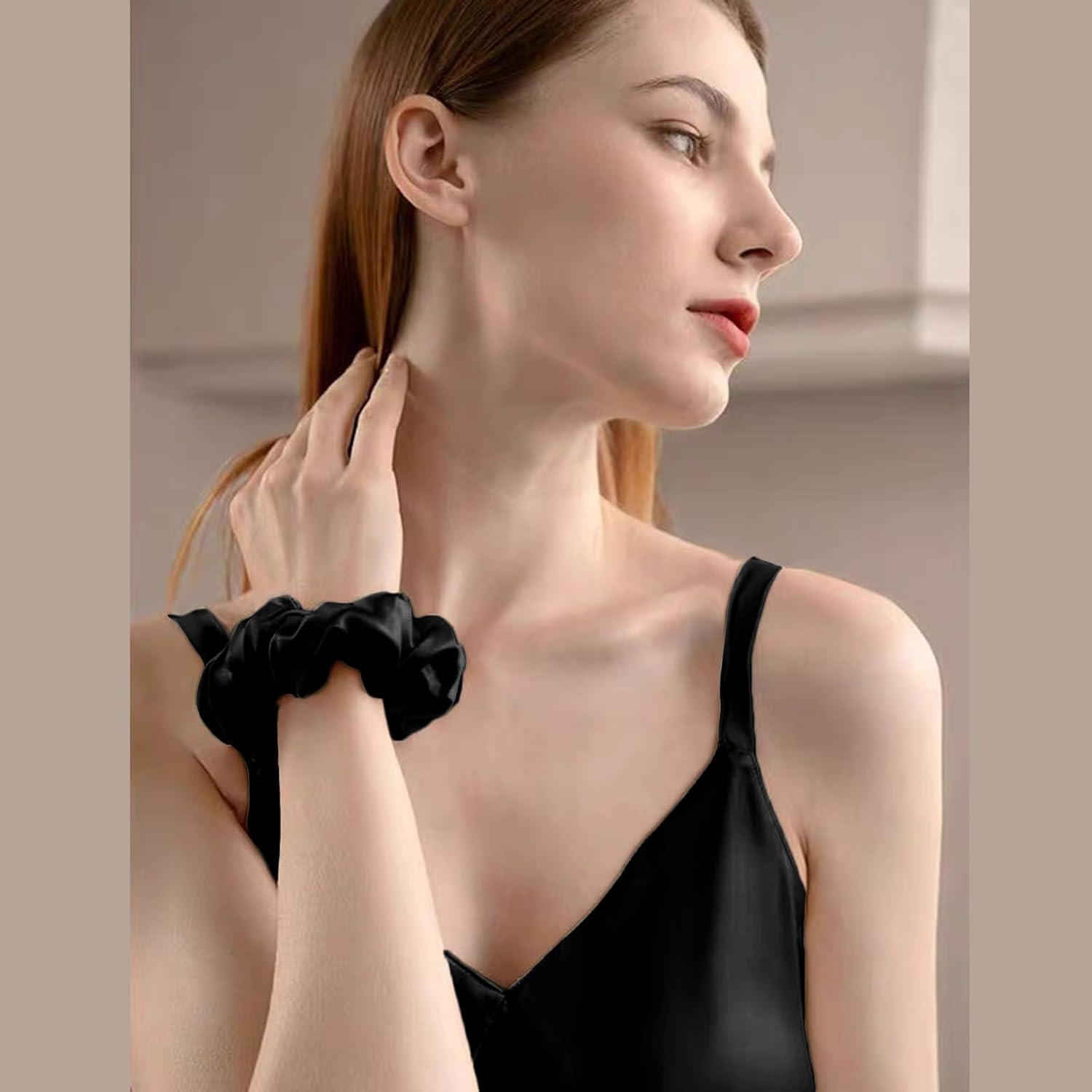 Satin Kissenbezug 80x80 Schwarz 2er Set für Haar und Haut