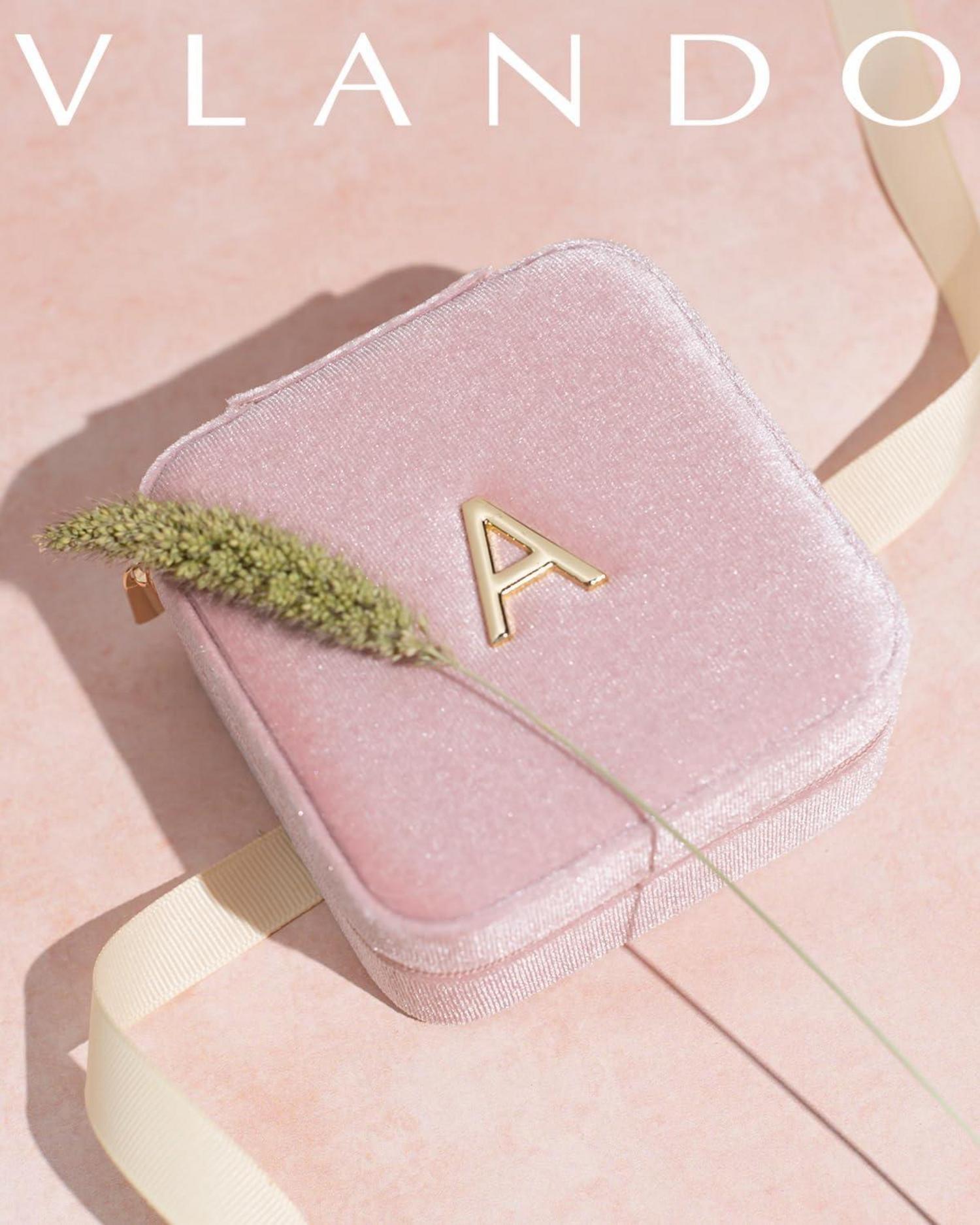 Schmuckkästchen Samt mit Initiale Metallbuchstaben Reiseetui