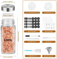 FRIBERG Gewürzgläser Set Edelstahl Deckel 120ml 28 Etiketten
