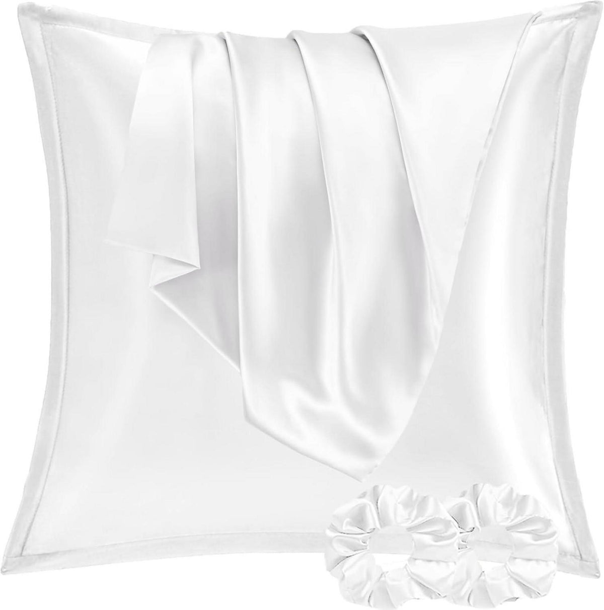 Satin Kissenbezug 2er Set Weich & Pflegeleicht White 80x80