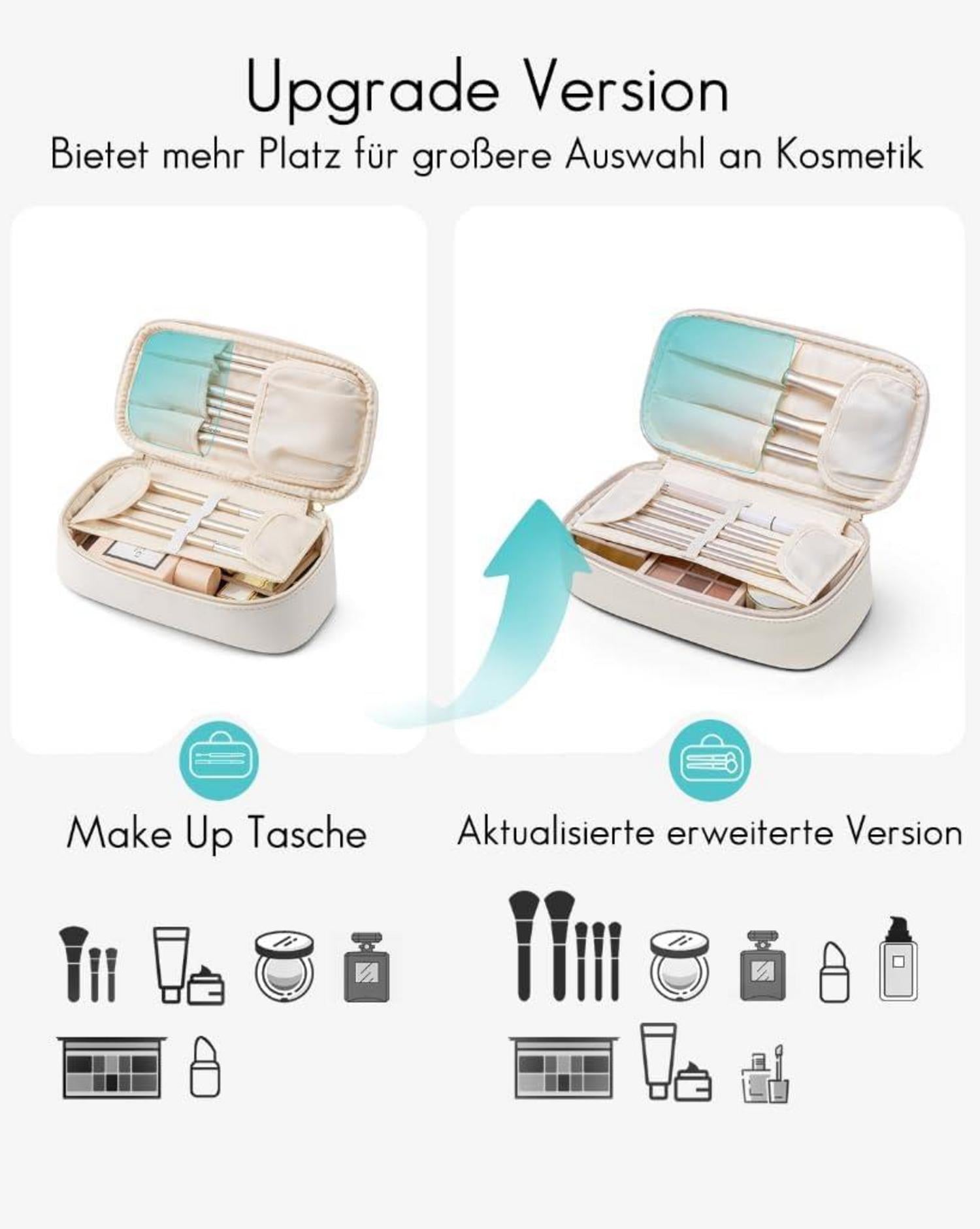 Reise Kosmetiktasche Damen Make Up Organizer wasserdichtes Leder