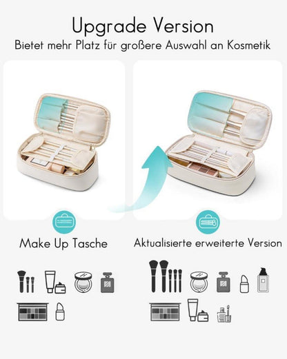 Reise Kosmetiktasche Damen Make Up Organizer wasserdichtes Leder