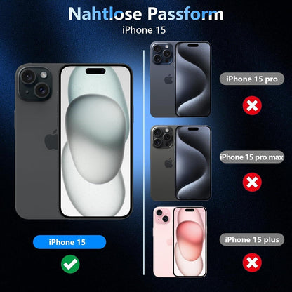 Wayneer iPhone 15 Sichtschutz Panzerglas 2er Set 9H Härte