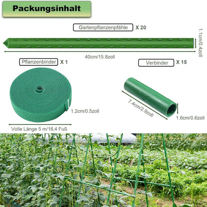 20x Pflanzstäbe Rankhilfe Kunststoff Beschichtetes Stahlrohr