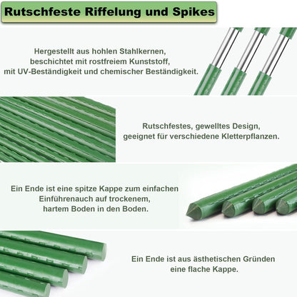 Pflanzstäbe 40cm Kunststoffbeschichtetes Stahlrohr 20er Set