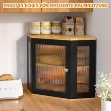 EXABANG Brotkasten Ecke Bambus 2 Etagen Holz 32x32x35cm