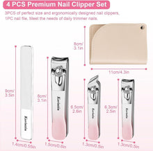 Nagelknipser Set 4 Stück Edelstahl Feile Lederetui Rosa