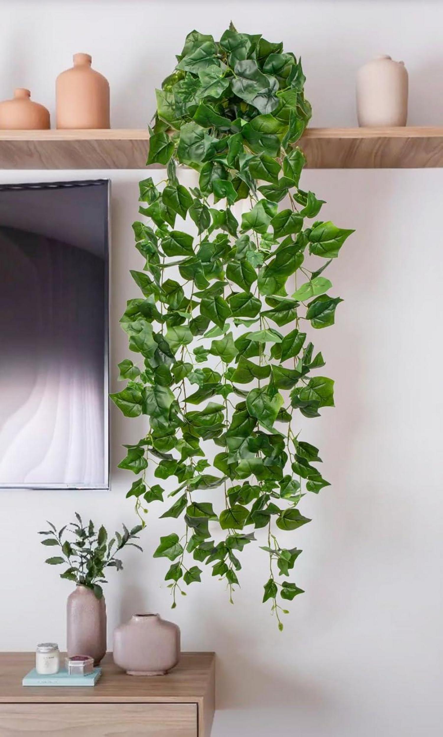 Künstliche Hängepflanze Efeuranke 130CM Grün Blätter Girlanden