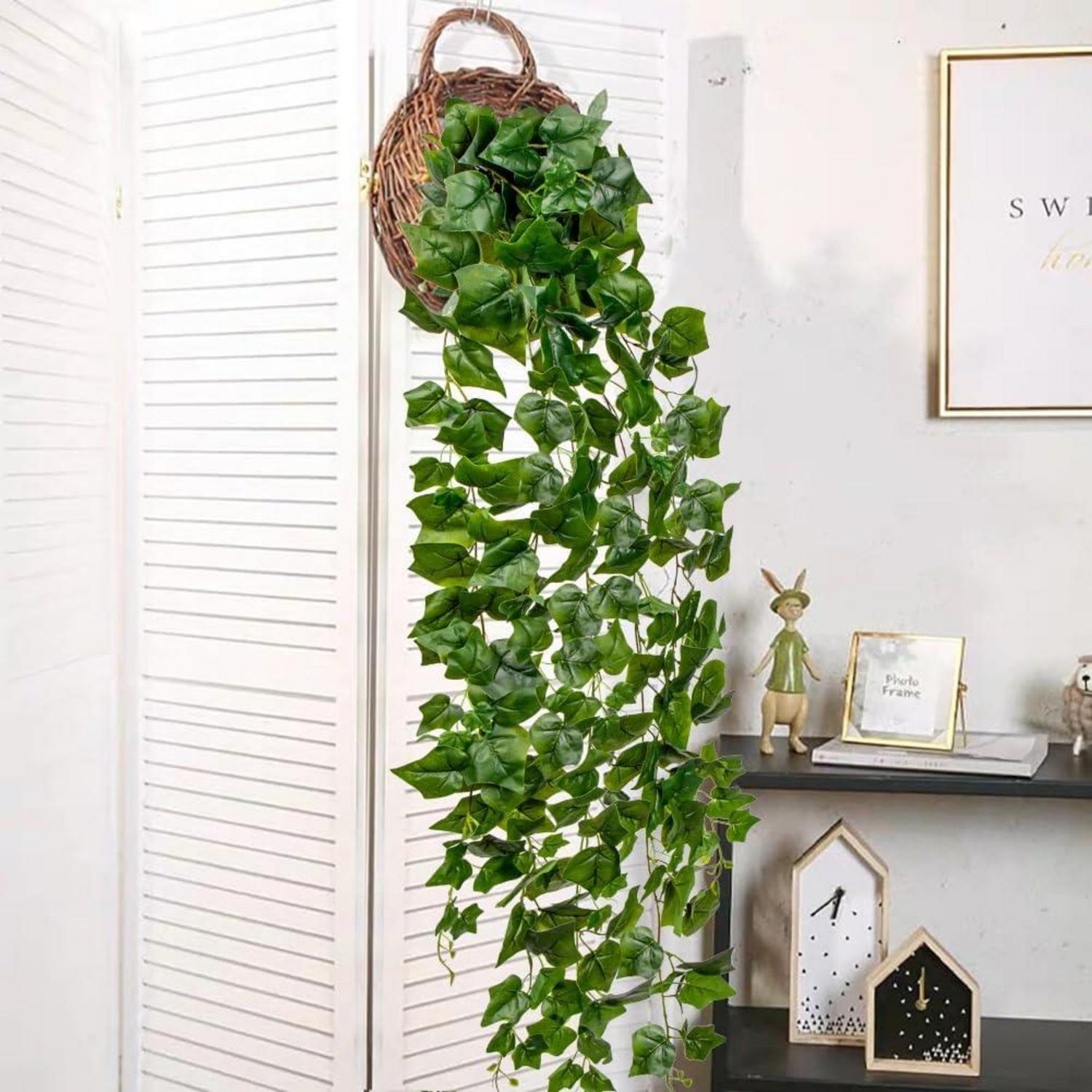 Künstliche Efeuranke 130CM Grün Blätter Girlanden Vierwand Party Hochzeit Haus Garten Wanddekoration